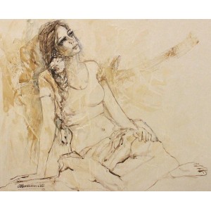 Moazzam Ali, 20 x 24 Inch, Watercolor on Paper, Figurative Painting, AC-MOZ-091